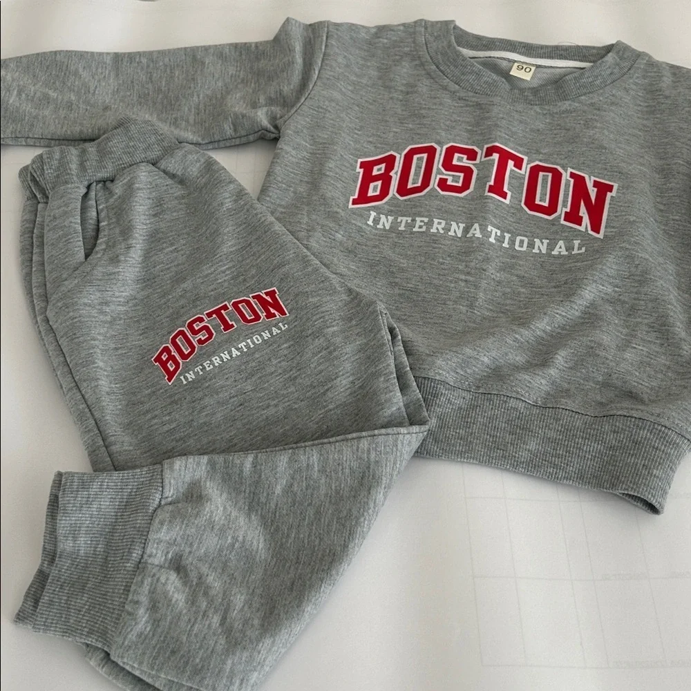 Kids Gray Sweatshirt and Pants Set